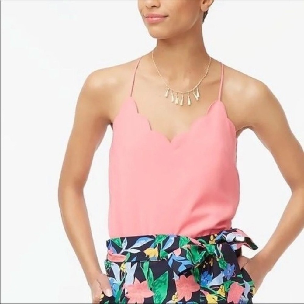 J. CREW Coral Scalloped Racerback Cami Tank | Size 4